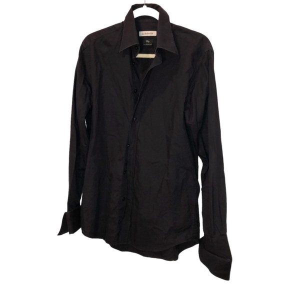 Gianni Versace blk French cuff City fit button down shirt 15 versace col… - Picture 1 of 4